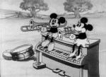 Still from 'The Delivery Boy' featuring Mickey and Minnie playing instrument