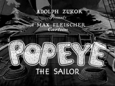 Popeye title card from 'Fowl Play' © Max Fleischer